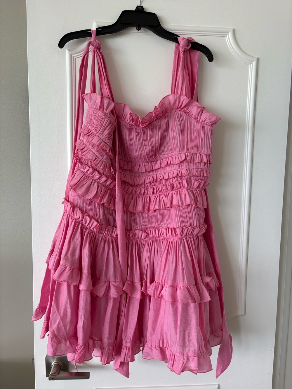 ASOS LUXE Pink Ruffled Mini Dress size 8 - Picture 4 of 9